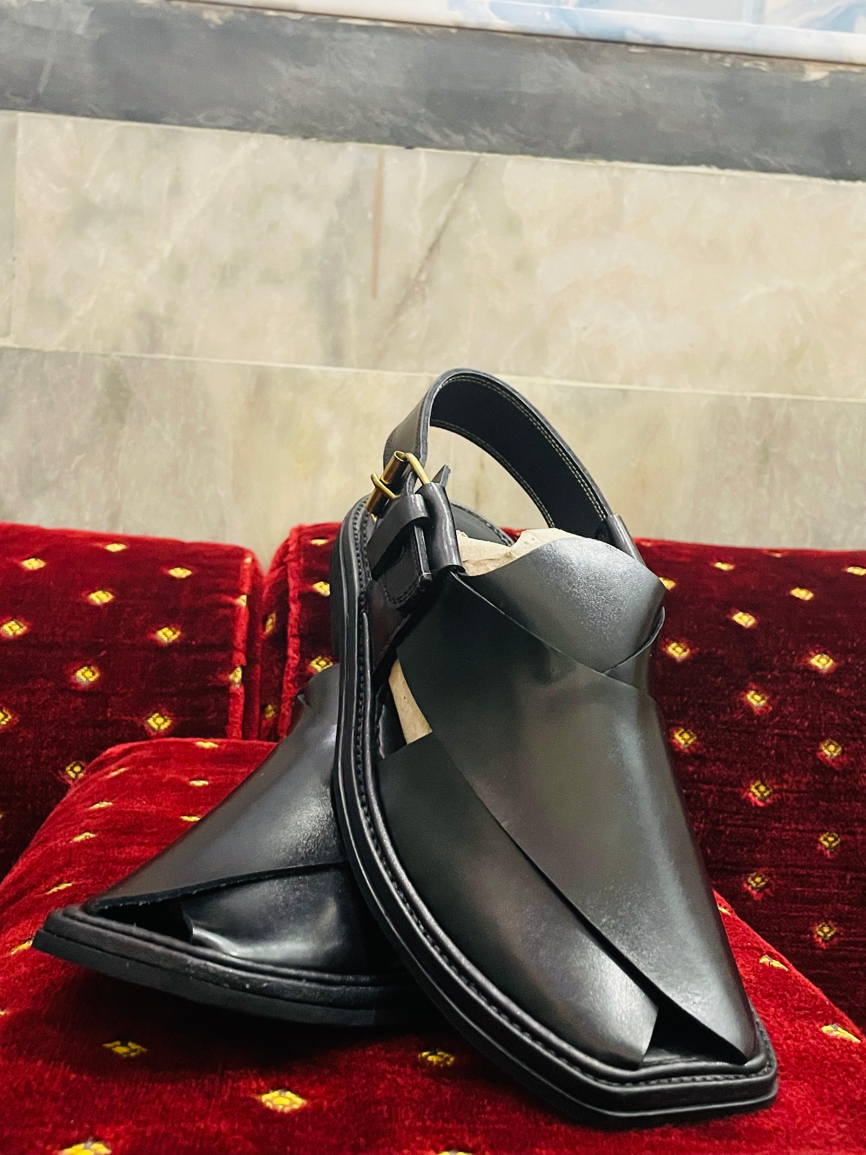 Border Design Peshawari Chappal – Premium Handmade Leather Sandal for Men | Traditional Peshawari Footwear